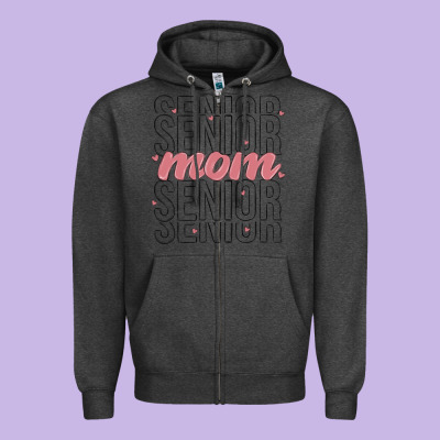 Mom Senior Zipper Hoodie Designed By Maliassmallbusiness