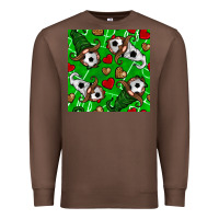 Soccer Gnomes And Hearts Seamless Pattern Premium Sweatshirt | Teevron