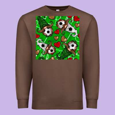 Soccer Gnomes And Hearts Seamless Pattern Premium Sweatshirt Designed By Bundleandbundleshop