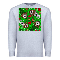 Heather Grey soccer gnomes and hearts seamless pattern Premium Sweatshirt - BundleAndBundleShop