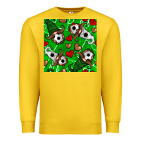 Lemon soccer gnomes and hearts seamless pattern Premium Sweatshirt - BundleAndBundleShop