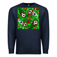 Navy soccer gnomes and hearts seamless pattern Premium Sweatshirt - BundleAndBundleShop