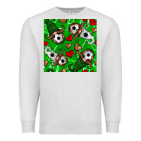 Oatmeal Heather soccer gnomes and hearts seamless pattern Premium Sweatshirt - BundleAndBundleShop