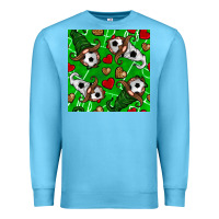 Ocean Blue soccer gnomes and hearts seamless pattern Premium Sweatshirt - BundleAndBundleShop