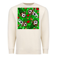 Sandshell soccer gnomes and hearts seamless pattern Premium Sweatshirt - BundleAndBundleShop