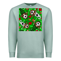 Seafoam soccer gnomes and hearts seamless pattern Premium Sweatshirt - BundleAndBundleShop