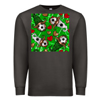 Smoke soccer gnomes and hearts seamless pattern Premium Sweatshirt - BundleAndBundleShop