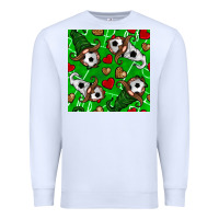 White soccer gnomes and hearts seamless pattern Premium Sweatshirt - BundleAndBundleShop