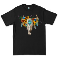 Black boho bull skull Premium Tee - BarkalooDesign