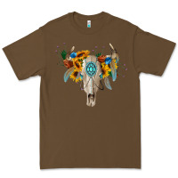Cacao boho bull skull Premium Tee - BarkalooDesign
