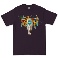 Plum boho bull skull Premium Tee - BarkalooDesign
