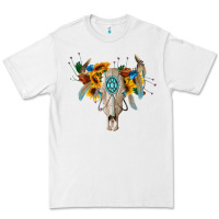White boho bull skull Premium Tee - BarkalooDesign