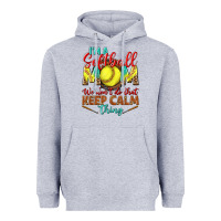 Heather Grey I'm a Softball mom we don't do that keep calm Heavyweight Hoodie - BundleAndBundleShop