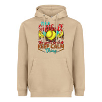 Mushroom I'm a Softball mom we don't do that keep calm Heavyweight Hoodie - BundleAndBundleShop