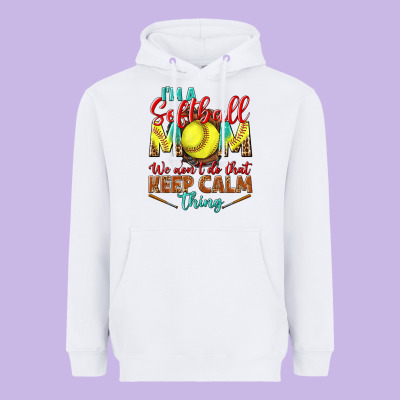I'm A Softball Mom We Don't Do That Keep Calm Heavyweight Hoodie Designed By Bundleandbundleshop