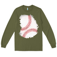 Army Green baseball patch Long Sleeve Tee - AdoDesignShop