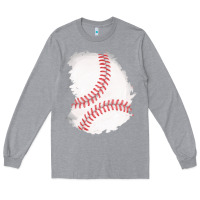 Heather Grey baseball patch Long Sleeve Tee - AdoDesignShop