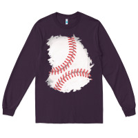 Plum baseball patch Long Sleeve Tee - AdoDesignShop