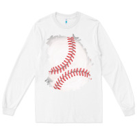 White baseball patch Long Sleeve Tee - AdoDesignShop