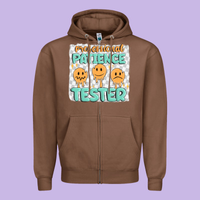 Professional Patience Zipper Hoodie Designed By Maliassmallbusiness