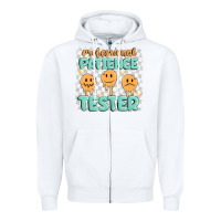 White professional patience Zipper Hoodie - MaliasSmallBusiness