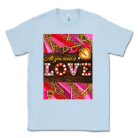 Dusty Blue all you need is love Classic Tee - AdoDesignShop