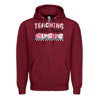 Burgundy teaching sweetheart Zipper Hoodie - MaliasSmallBusiness