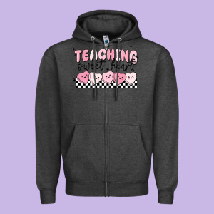 Teaching Sweetheart Zipper Hoodie Designed By Maliassmallbusiness