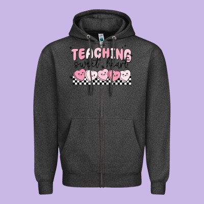 Teaching Sweetheart Zipper Hoodie Designed By Maliassmallbusiness