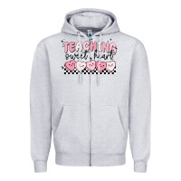 Heather Grey teaching sweetheart Zipper Hoodie - MaliasSmallBusiness