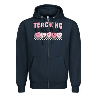 Navy teaching sweetheart Zipper Hoodie - MaliasSmallBusiness