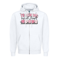 White teaching sweetheart Zipper Hoodie - MaliasSmallBusiness