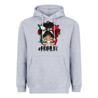 Heather Grey Mexican Mom Life Messy Bun Mama Heavyweight Hoodie - BundleAndBundleShop