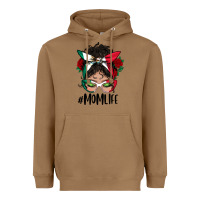 Toasted Coconut Mexican Mom Life Messy Bun Mama Heavyweight Hoodie - BundleAndBundleShop