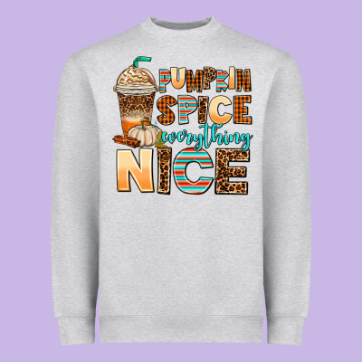 Pumpkin Spice Everything Nice Heavyweight Sweatshirt Designed By Adodesignshop