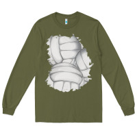 Army Green 2 volleyball patch Long Sleeve Tee - AdoDesignShop