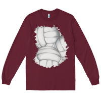 Burgundy 2 volleyball patch Long Sleeve Tee - AdoDesignShop
