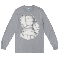 Heather Grey 2 volleyball patch Long Sleeve Tee - AdoDesignShop