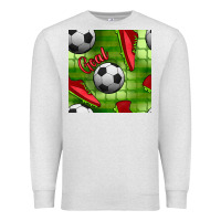 Oatmeal Heather soccer shoes goal seamless pattern Premium Sweatshirt - BundleAndBundleShop
