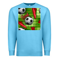 Ocean Blue soccer shoes goal seamless pattern Premium Sweatshirt - BundleAndBundleShop