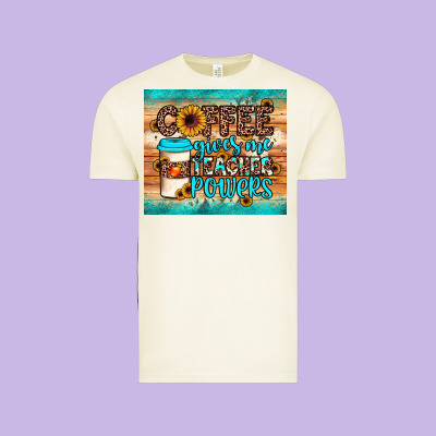 Coffee Gives Me Teacher Powers Vintage Tee Designed By Jahusdesignshop