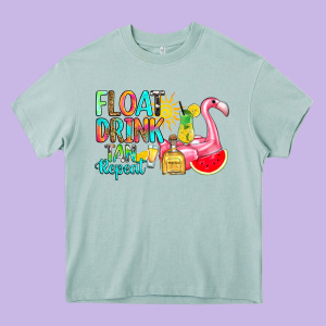 Float Drink Tan Repeat Heavy Core Tee Designed By Ranaportraitstore