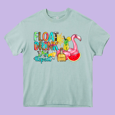 Heavy Core Tee float drink tan repeat