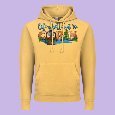 Life Is Better At The Cabin Vintage Hoodie Designed By Hra Design Shop