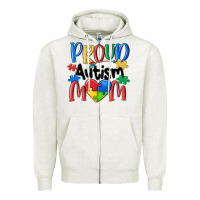 Oatmeal Heather proud autism mom Zipper Hoodie - MaliasSmallBusiness