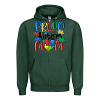 Sports Green proud autism mom Zipper Hoodie - MaliasSmallBusiness
