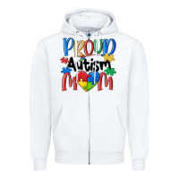 White proud autism mom Zipper Hoodie - MaliasSmallBusiness