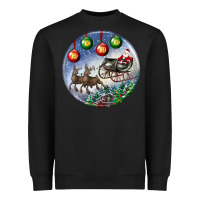 Black santa claus with deer christmas ornament Heavyweight Sweatshirt - BundleAndBundleShop
