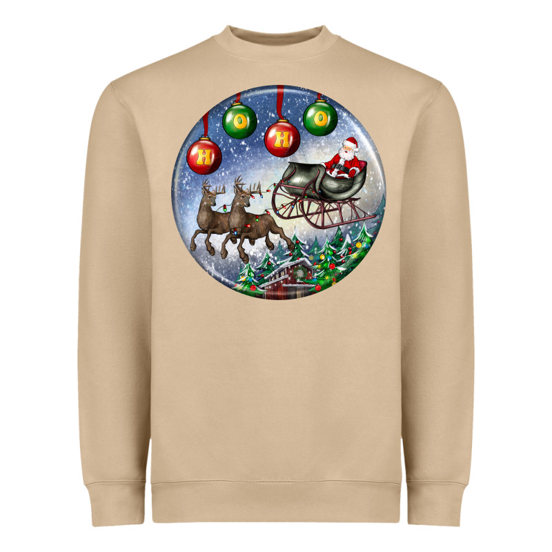 Santa Claus With Deer Christmas Ornament Heavyweight Sweatshirt by BundleAndBundleShop | Teevron