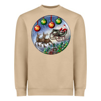 Mushroom santa claus with deer christmas ornament Heavyweight Sweatshirt - BundleAndBundleShop
